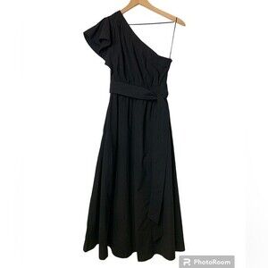 NWT MADEWELL 100% Cotton Ruffled One-Shoulder Midi. Size 4